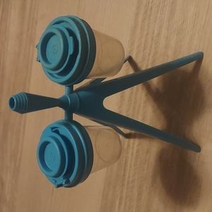 Tupperware Midget Salt N Pepper Shakers W/ Stand
